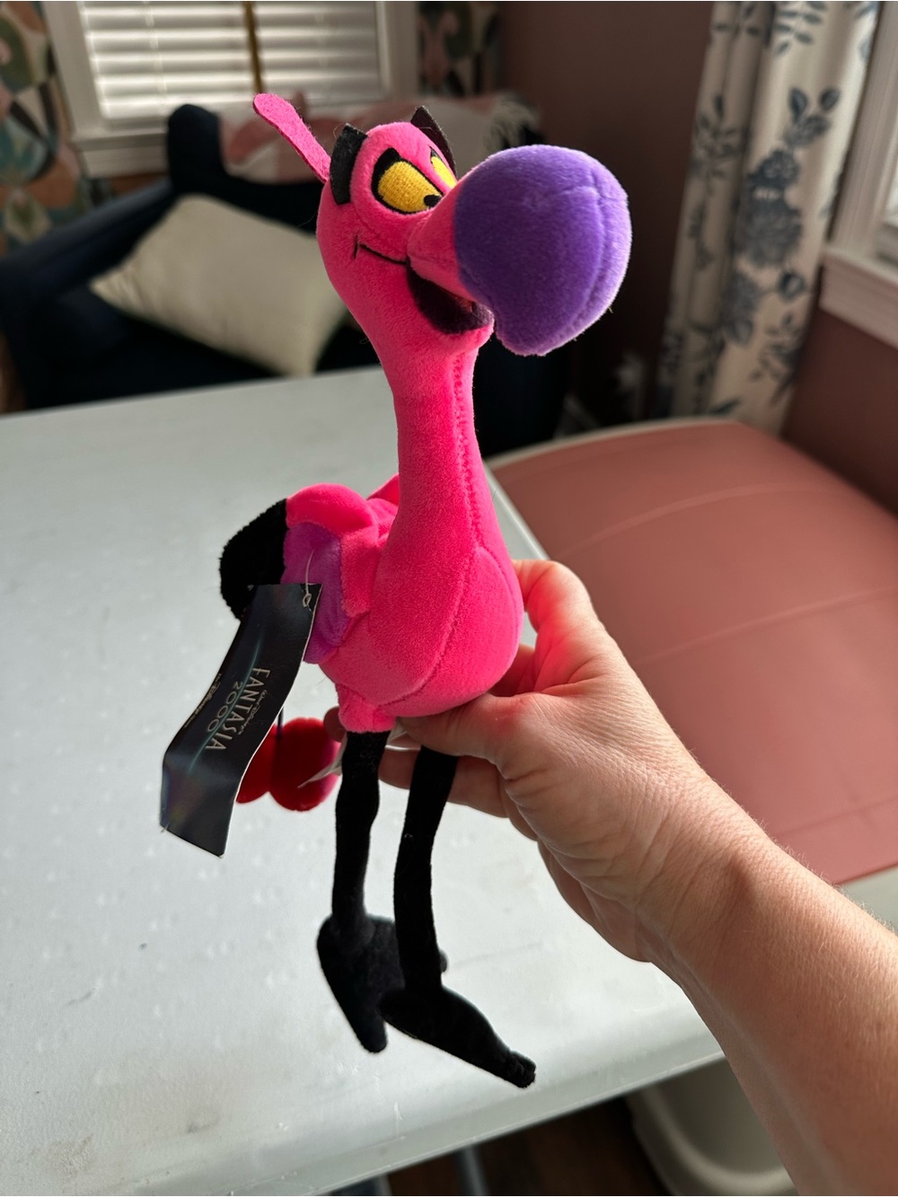 Disney Fantasia 2000 plush flamingo 12” w/tag carnival of animals vintage